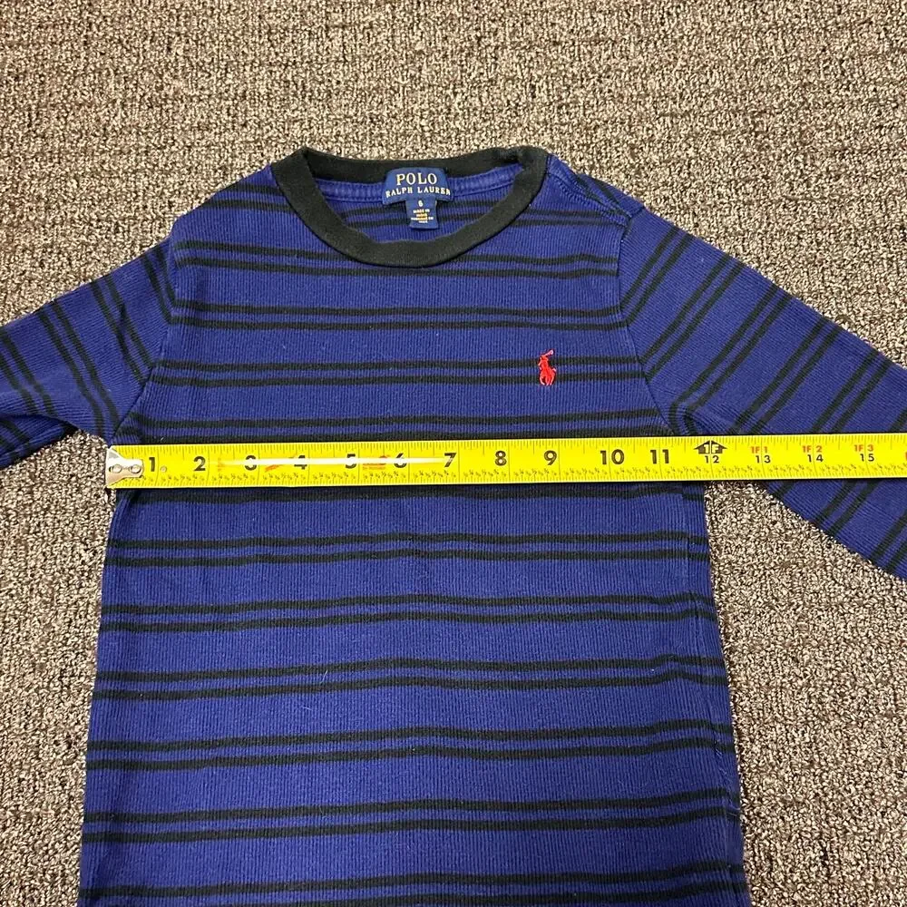 Polo Ralph Lauren Long Sleeve‎ Boys Size 6 Blue/Black Striped